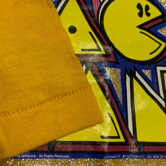 Vintage ‘80 Pac-Man Graphic Spellout Tee Sz L - Picture 4 of 7